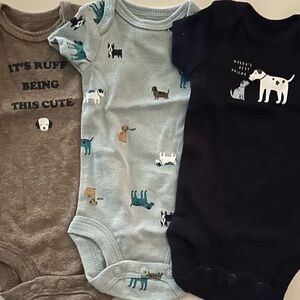 Carter's Baby Bodysuit Trio in Gray, Light Blue, and Navy New Without Tags